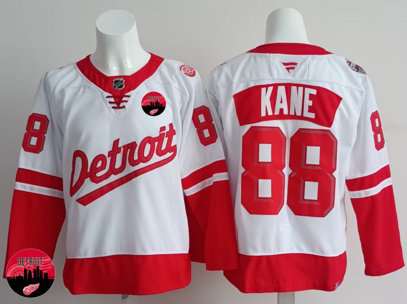 Men Detroit Red Wings #88 Kane White 2025 Fanatics Home Premium NHL Jersey style 5